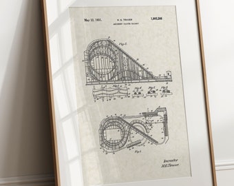 Rollercoaster - 1931 (Free Shipping) Large Unframed 8.5x11 Patent Print