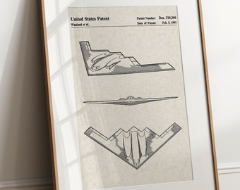B2 Stealth Bomber - 1991 (Free Shipping) Large Unframed 8.5x11 Patent Print