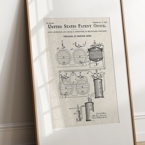 Beer Making Device - 1893 (Free Shipping) Large Unframed 8.5x11 Patent Print