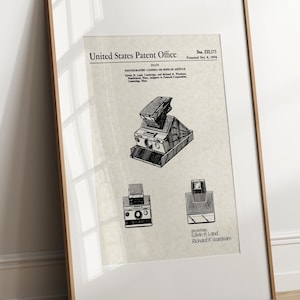 Classic Camera - 1974 (Free Shipping) Large Unframed 8.5x11 Patent Print