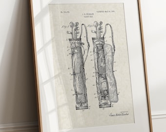 Golf Caddy Bag - 1905 (Free Shipping) Large Unframed 8.5x11 Patent Print