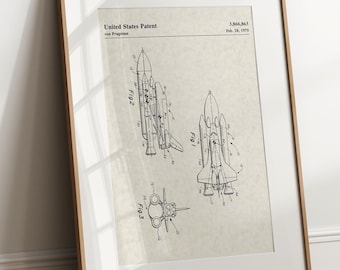Space Shuttle - 1975  (Free Shipping) Large Unframed 8.5x11 Patent Print