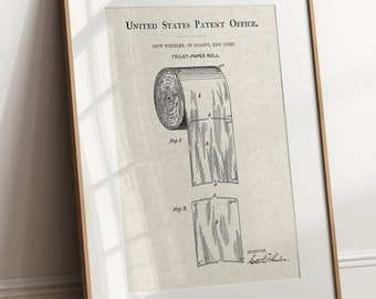 Toilet Paper Roll - 1891  (Free Shipping) Large Unframed 8.5x11 Patent Print