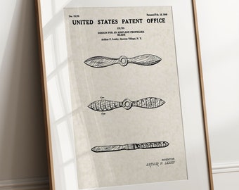 Airplane Propeller - 1947 (Free Shipping) Large Unframed 8.5x11 Patent Print