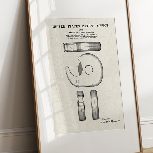 Tape Dispenser - 1940 (Free Shipping) Large Unframed 8.5x11 Patent Print