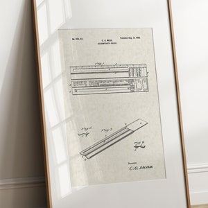 Accountant Ruler - 1900 (Free Shipping) Large Unframed 8.5x11 Patent Print