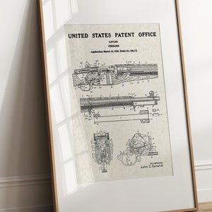 M1 Garand - 1945 (Free Shipping) Large Unframed 8.5x11 Patent Print