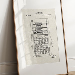 Accountant Counting Machine - 1888 (Free Shipping) Large Unframed 8.5x11 Patent Print