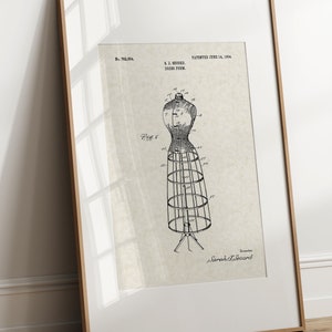 May include: A black and white line drawing of a dress form patent. The patent is for a dress form, patented June 18, 1904, by S.L. Beiger. The patent number is 751,364.