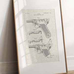Luger - 1904 (Free Shipping) Large Unframed 8.5x11 Patent Print