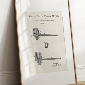 Pipe - 1890 (Free Shipping) Large Unframed 8.5x11 Patent Print