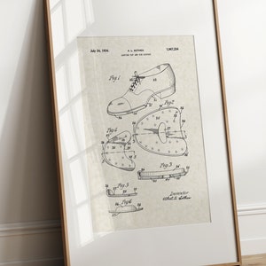 Tap Dancing Shoe - 1934 (Free Shipping) Large Unframed 8.5x11 Patent Print