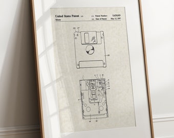 Floppy Disk - 1977 (Free Shipping) Large Unframed 8.5x11 Patent Print