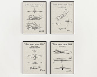 WWII Airplane Bundle (Free Shipping) Large Unframed 8.5x11 Patent Prints