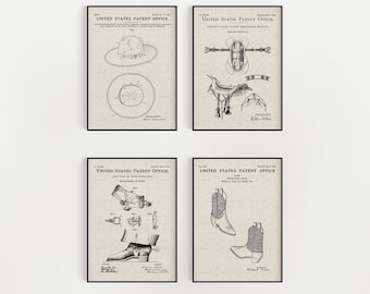 Cowboy Corral Bundle (Free Shipping) Large Unframed 8.5x11 Patent Prints