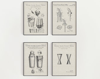 Cocktail Connoisseur Bundle (Free Shipping) Large Unframed 8.5x11 Patent Prints