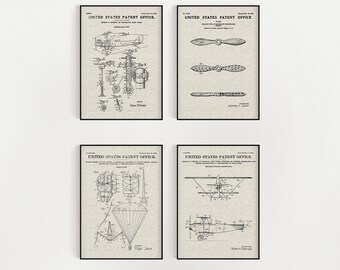 WWI Airplane Bundle (Free Shipping) Large Unframed 8.5x11 Patent Prints