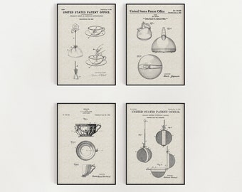 Tea Time Bundle (Free Shipping) Large Unframed 8.5x11 Patent Prints