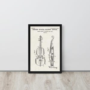 Violin - 1921 Vintage Patent Print (Free Shipping) Multiple Sizes + Framed | Violinist Gift, Music Room Decor