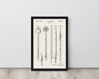 Drumstick - 1929 Vintage Patent Print (Free Shipping) Multiple Sizes + Framed | Drummer Gift, Music Room Decor
