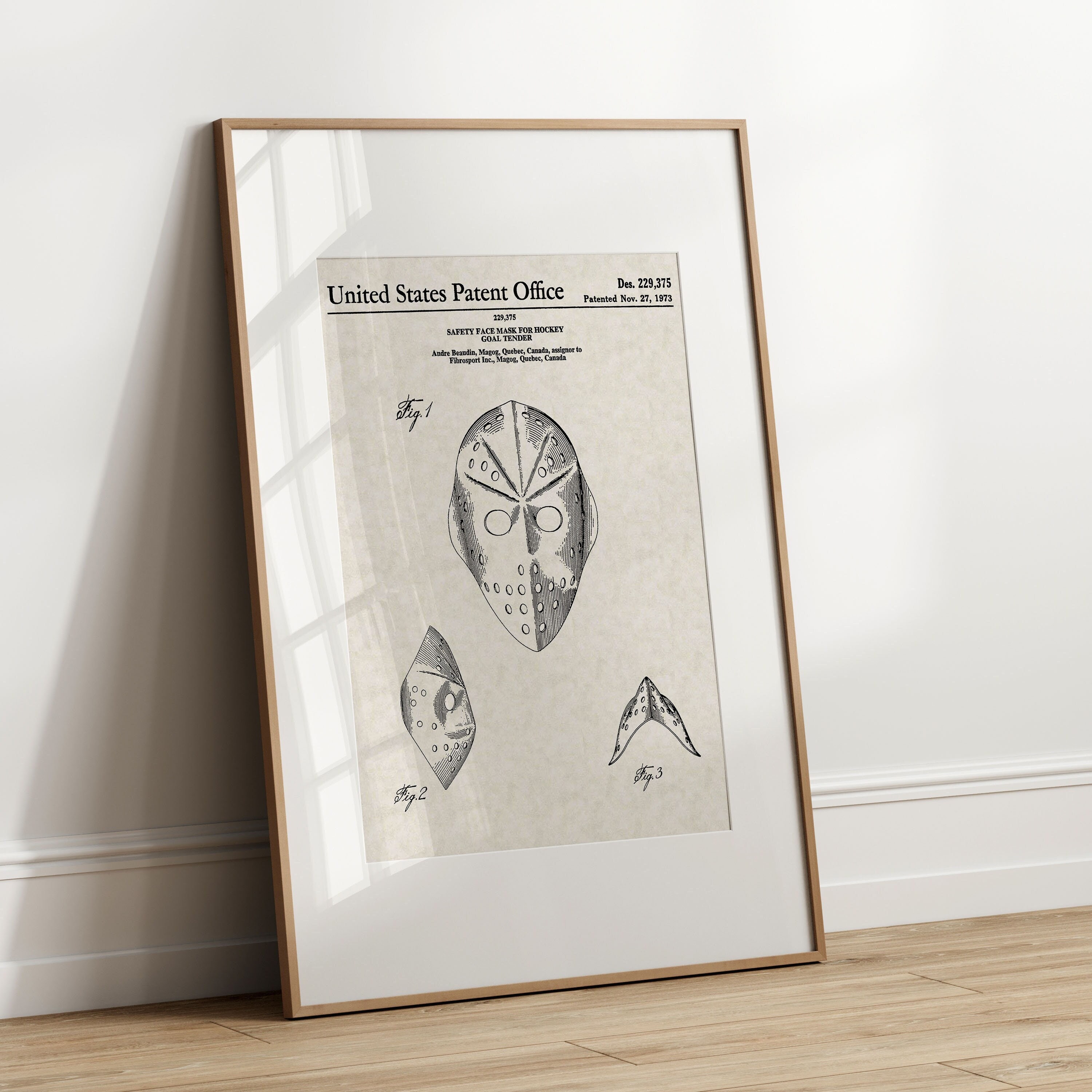  Goalie Mask Canvas Print - Fibrosport Mask Hockey Wall Art  Decor, Hockey Gift : Handmade Products