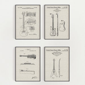 Guitar Bundle (Free Shipping) Large Unframed 8.5x11 Patent Prints