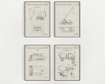 Construction Bundle (Free Shipping) Large Unframed 8.5x11 Patent Prints