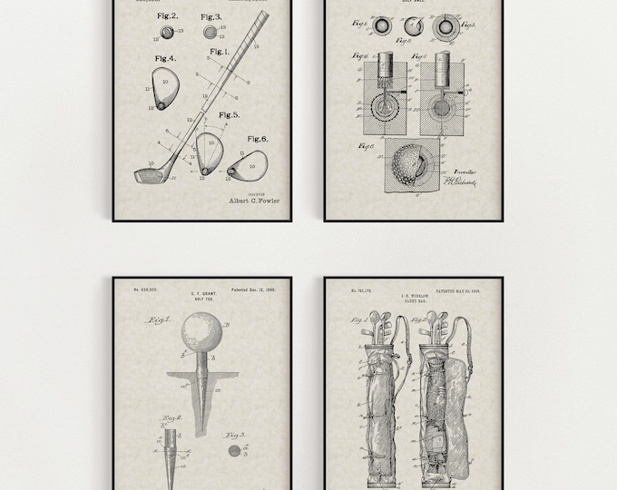 Golf Bundle (Free Shipping) Large Unframed 8.5x11 Patent Prints