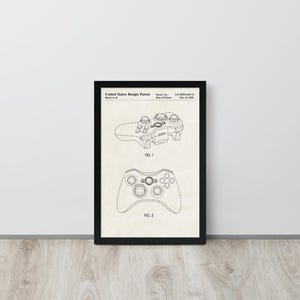 American Video Game Controller - 2006 Vintage Patent Print (Free Shipping) Multiple Sizes + Framed | Gamer Gift, Game Room Decor