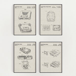 Lot de jeux vidéo japonais classiques (livraison gratuite) grandes impressions de brevet 8,5 x 11 sans cadre