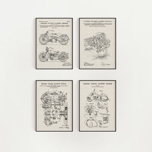 Motorcycle Bundle Free Shipping Large Unframed 8.5x11 Patent Prints Ivory Parchment