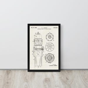 Turbo-jet Engine - 1956 Vintage Patent Print (Free Shipping) Multiple Sizes + Framed | Engineer Gift, Hangar Wall Decor