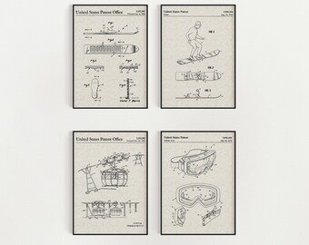 Snowboarding Bundle (Free Shipping) Large Unframed 8.5x11 Patent Prints