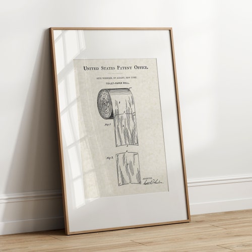 Rouleau de papier toilette - 1891 (livraison gratuite) grande impression brevet 8,5 x 11 sans cadre