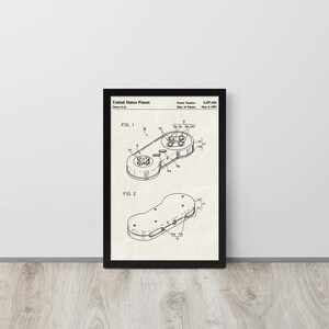 Japanese Game Controller - 1993 Vintage Patent Print (Free Shipping) Multiple Sizes + Framed | Video Game Gift, Arcade Wall Decor