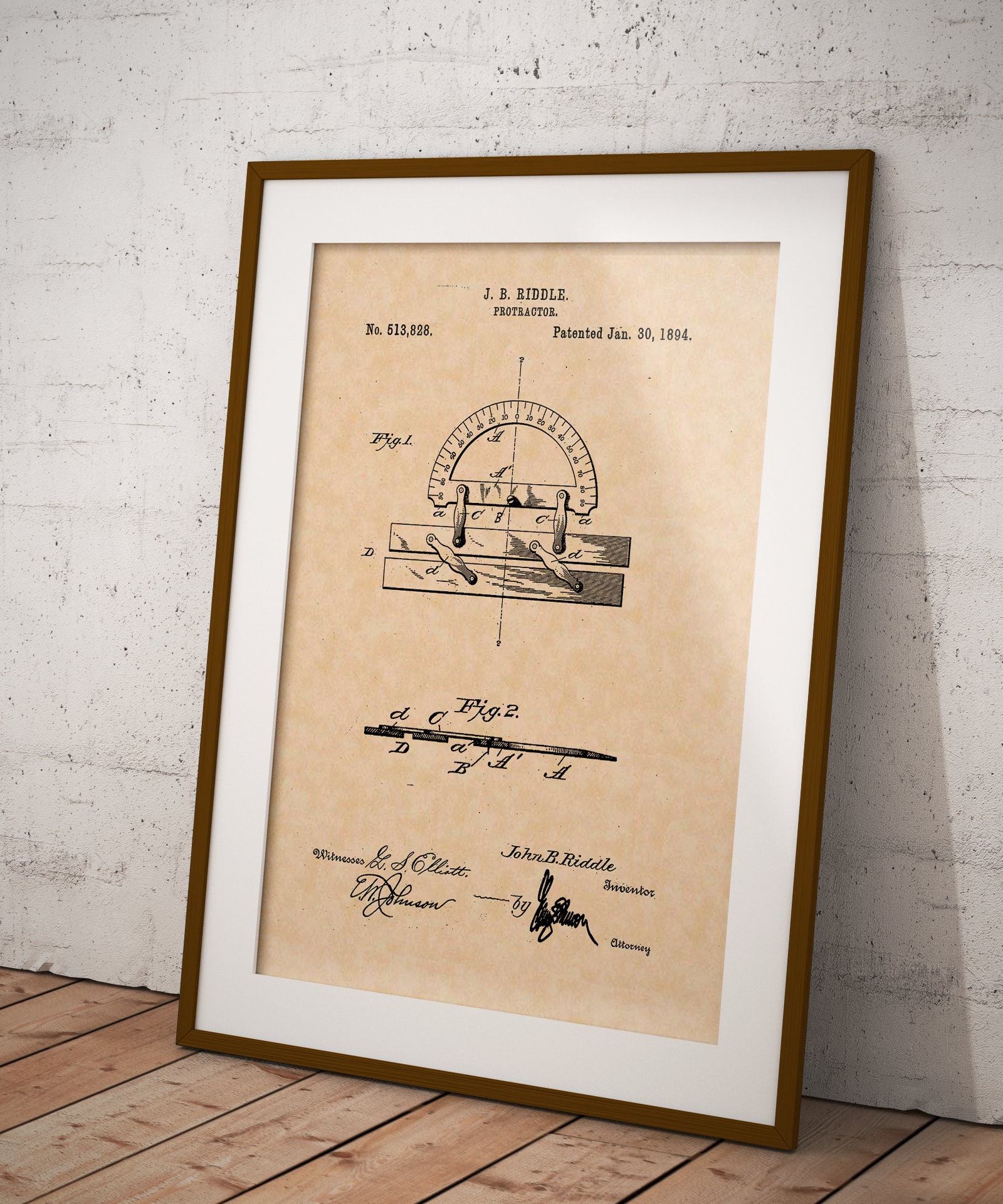 protractor architect 1894 free shipping large patent etsy
