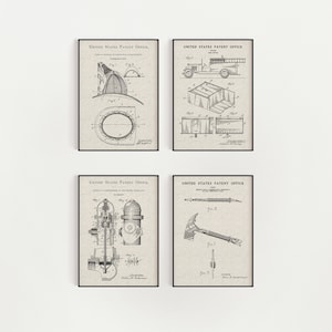 Firefighter Bundle (Free Shipping) Large Unframed 8.5x11 Patent Prints