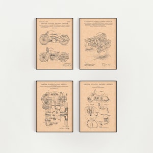 Motorcycle Bundle Free Shipping Large Unframed 8.5x11 Patent Prints Copper Parchment