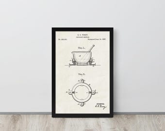 Pharmacist Mortar - 1887 Vintage Patent Print (Free Shipping) Multiple Sizes + Framed | Apothecary Gift, Dispensary Decor