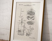 Coffee Press - 1967 (Free Shipping) Large Patent Print