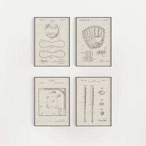 Baseball Bundle (Free Shipping) Large Unframed 8.5x11 Patent Prints
