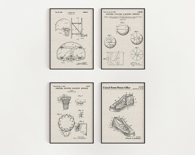 Basketball Bundle (Free Shipping) Large Unframed 8.5x11 Patent Prints