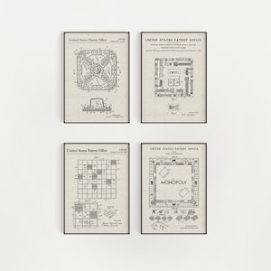 Lot de jeux de société (livraison gratuite) grandes impressions de brevet sans cadre 8,5 x 11