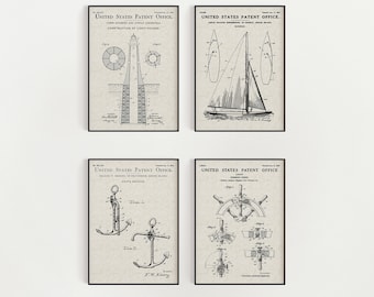 Nautical Bundle (Free Shipping) Large Unframed 8.5x11 Patent Prints