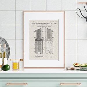 May include: A vintage patent drawing for a hockey goal keeper's leg guard. The drawing shows a detailed illustration of the leg guard, with the text "UNITED STATES PATENT OFFICE" and "GEORGE L. PIERCE, OF BROOKLYN, NEW YORK, LEG-GUARD FOR HOCKEY GOAL KEEPERS" at the top.