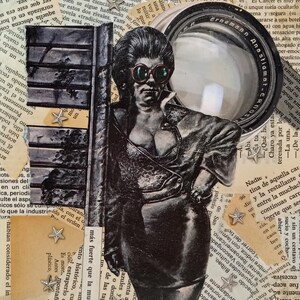 Collage manuale su tela "Più forte della morte"