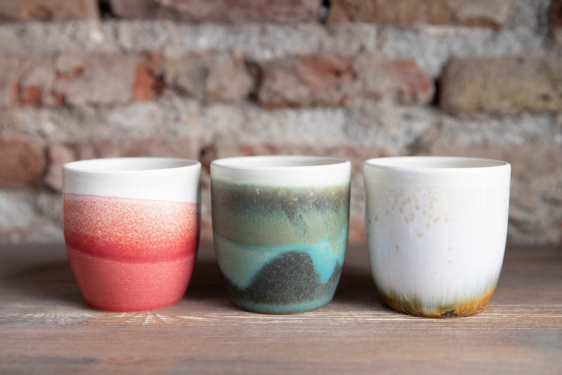 Handmade Ceramic Cups CORAL Cappuccino Cup or Tea Mug Etsy