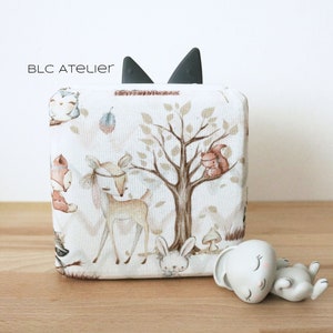 Cover forest animals cream, brown, light brown, fox, deer, raccoon, squirrel, tent, forest friends, boho, cover suitable for Toniebox