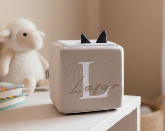 Jersey cover with letter, solid color, with or without name, children's gift, children's room decoration, suitable for Toniebox 1