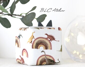 Bezug, Dino, Dinosaurier, Dino mit Regenbogen, creme, braun, Rainbow, Regenbogen, passend für Toniebox